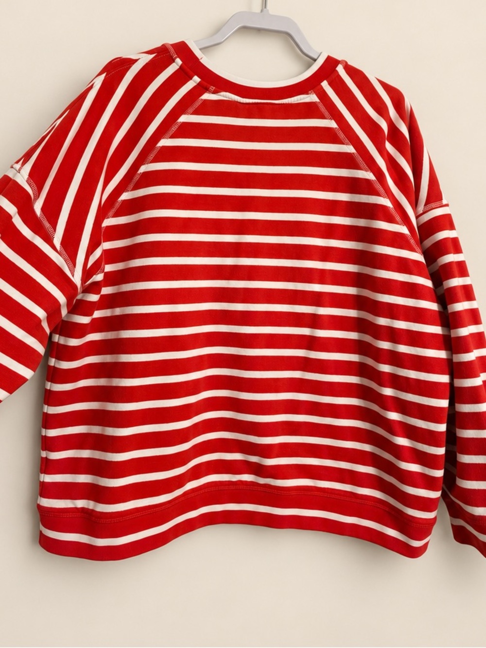 Boden Red & White Striped Sweatshirt Top Size XL - Picture 7 of 8